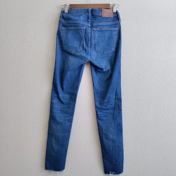 Madewell 9" High-Rise Skinny Jeans in Paloma Wash - Raw Hem Edition Size 25 - Picture 5 of 15